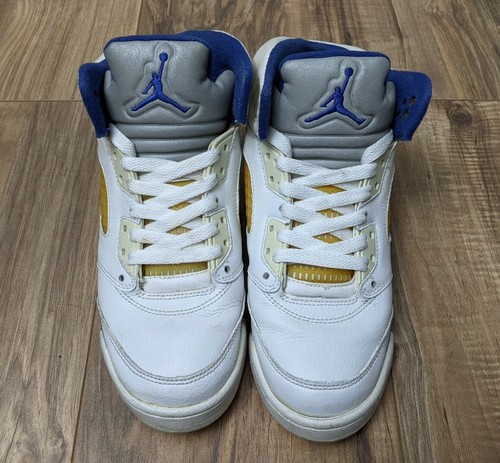 RARE Air Jordan 5 Retro 2006 White/Sport Royal-Stealth GS 6Y