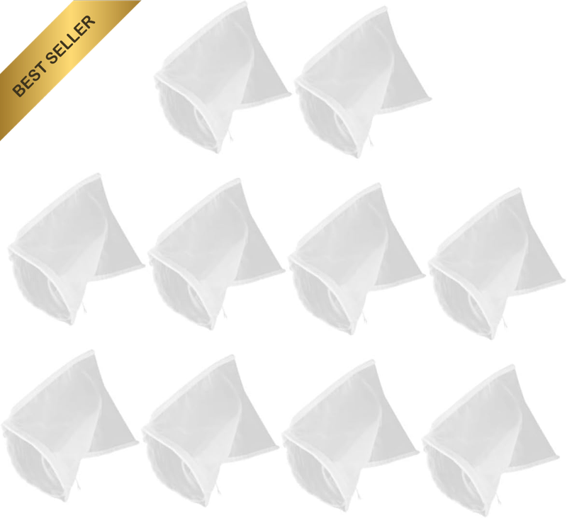 10 Pack Tea Filter Bags Fine Mesh Tea Strainer Bags with Drawstring Closure for