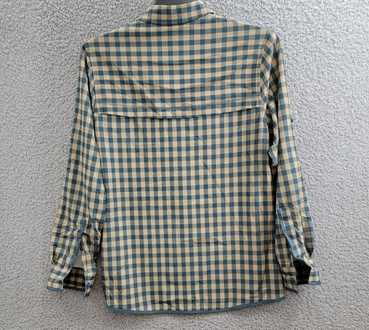 BASS OUTDOOR Cool Plaid Long-Sleeve Shirt Mens S Kelp Small Buffalo Patch Pocket - Picture 13 of 19