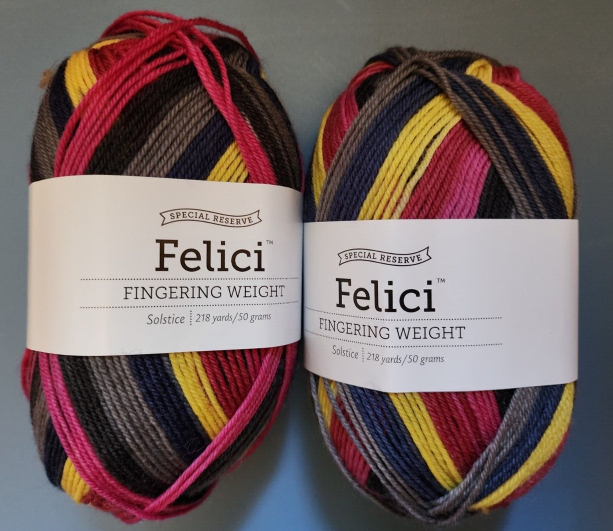 Knit Picks Felici self-striping sock yarn - NEW - Solstice x 2