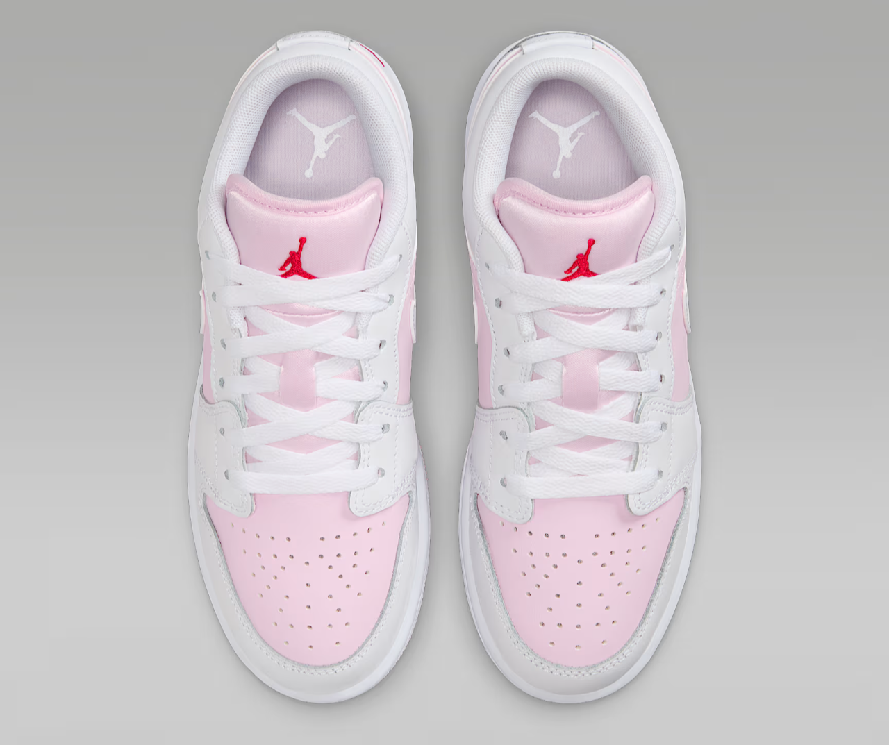 Air Jordan 1 Low Shoes Pink Foam Fire Red White Big Kids