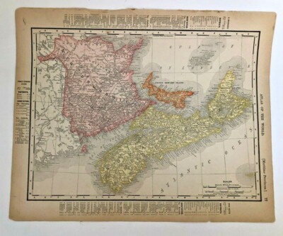 A4 Reprint of Nova Scotia Acadia Map Canada