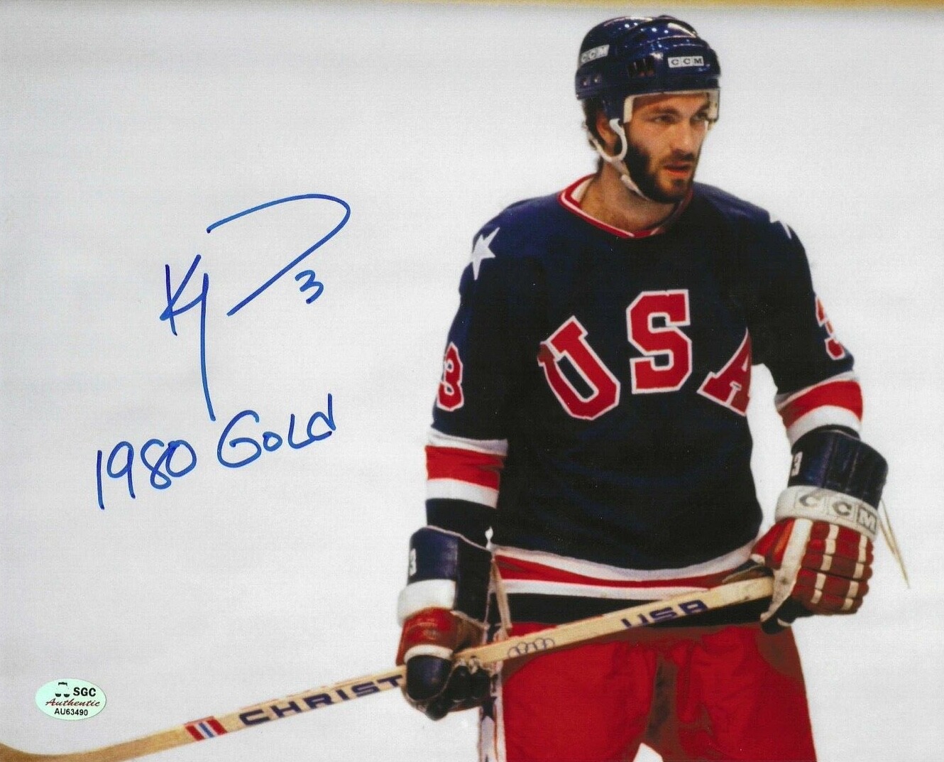 1980 US OLYMPIC HOCKEY signed KEN MORROW - 8x10