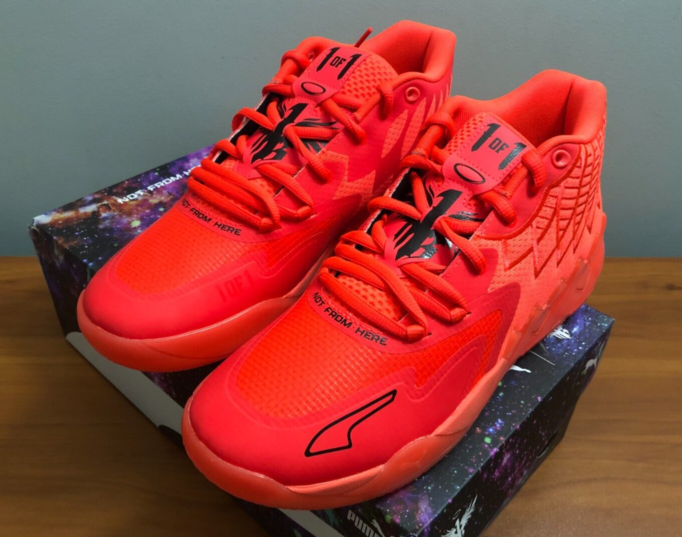 NEW PUMA MB1 BASKETBALL SHOES MENS 12 RED BLAST FIERY LAMELO