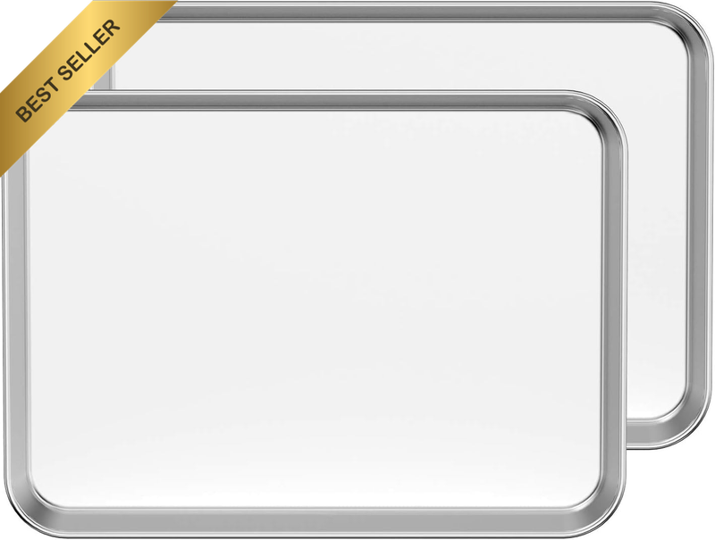 Baking Sheets Set of 2, Stainless Steel 2-Piece Cookie Sheet, Toaster Oven Bakin