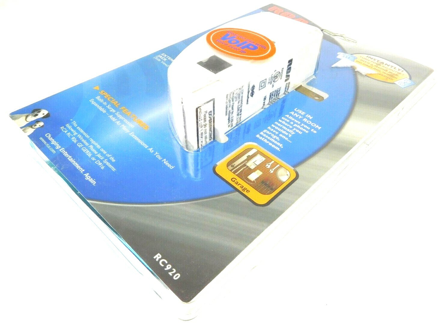 RCA RC920 Wireless Phone Jack Extension White