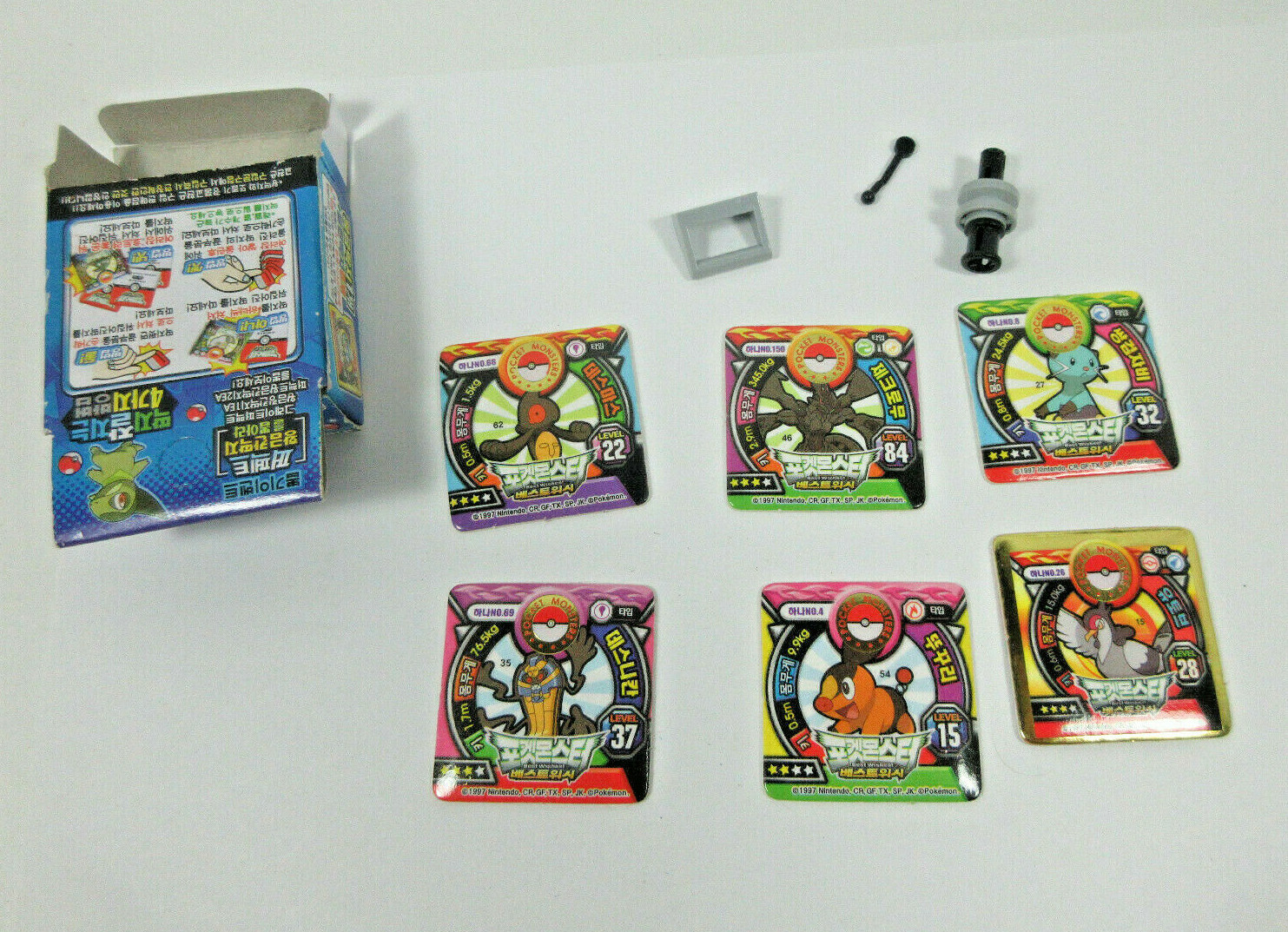 Pokemon Pocket Monsters Japanese lot 6 mini cards, plastic Pokemon Pocket Monsters Japanese lot 6 mini cards, plastic