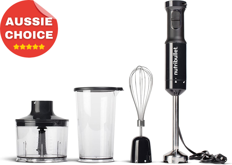 Immersion Blender Deluxe Set 800W Variable Control Chopping Blade Whisk 900ml