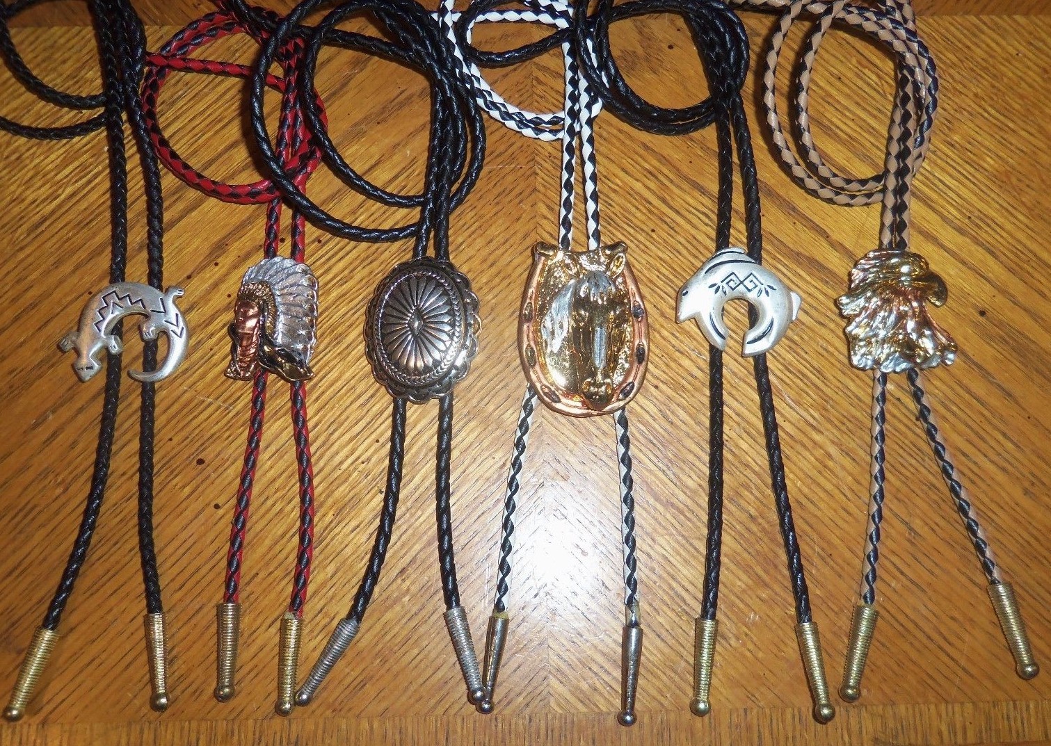 Western Bolo Ties Lot of 6 Different Styles