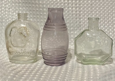 Lot Of 3 VTG Glass Bottles: Courtley After Shave, Lavender Barrel, Octagon Shape