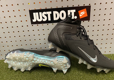 Nike Alpha Huarache Elite 8 LAX Lacrosse Black Cleats CW4440-005 Men's Size 12