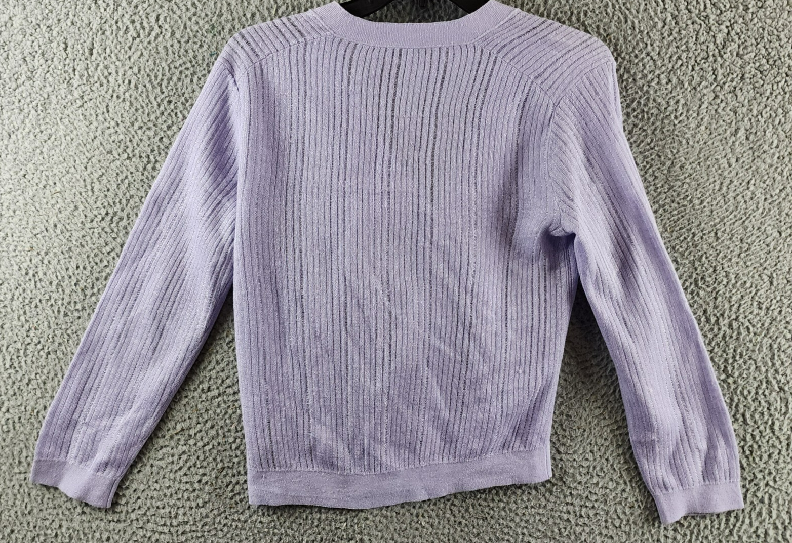 Theory Cropped Cardigan Women's P Soft Iris V-Neck Linen Blend Button Front L/S - Picture 12 of 14