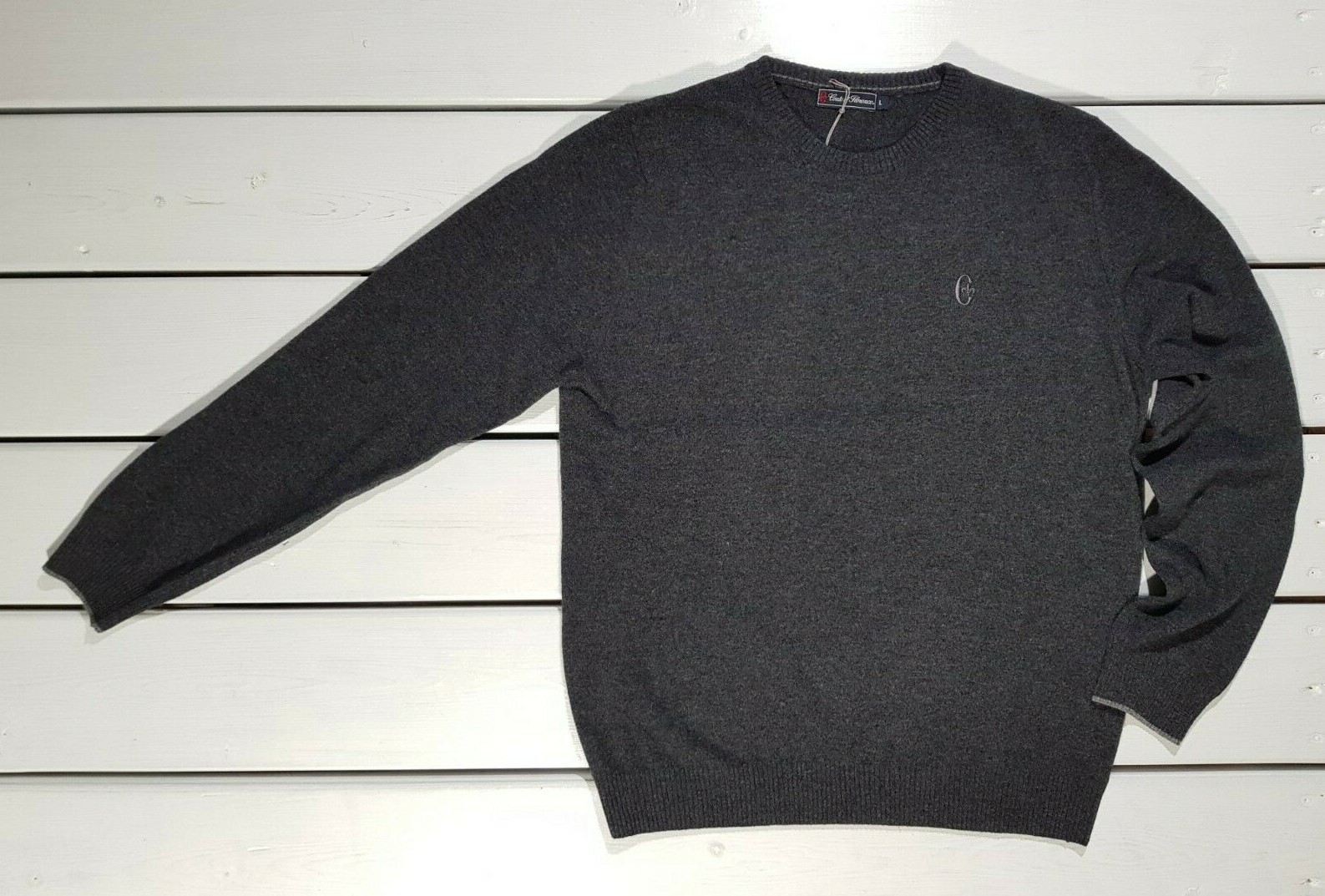 New Conte of Florence Men's Sweater Size L Gray Crew Neck ...