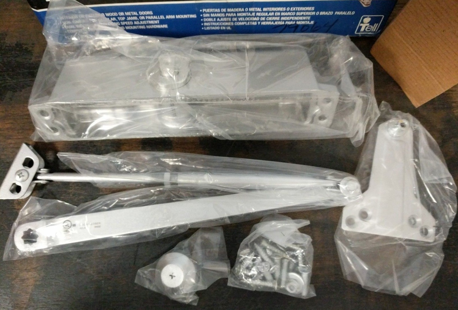 NIB Tell Manufacturing Commercial Door Closer Size 4 Aluminum Finish Lot C5-2