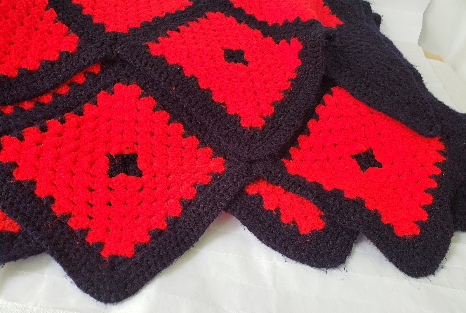 Hand Crochet Granny Squares Throw Twin Blanket Afghan  58