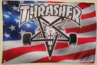Thrasher Magazine Skateboard Banner Poster Flag DGK Deck Tony Hawk Ccs