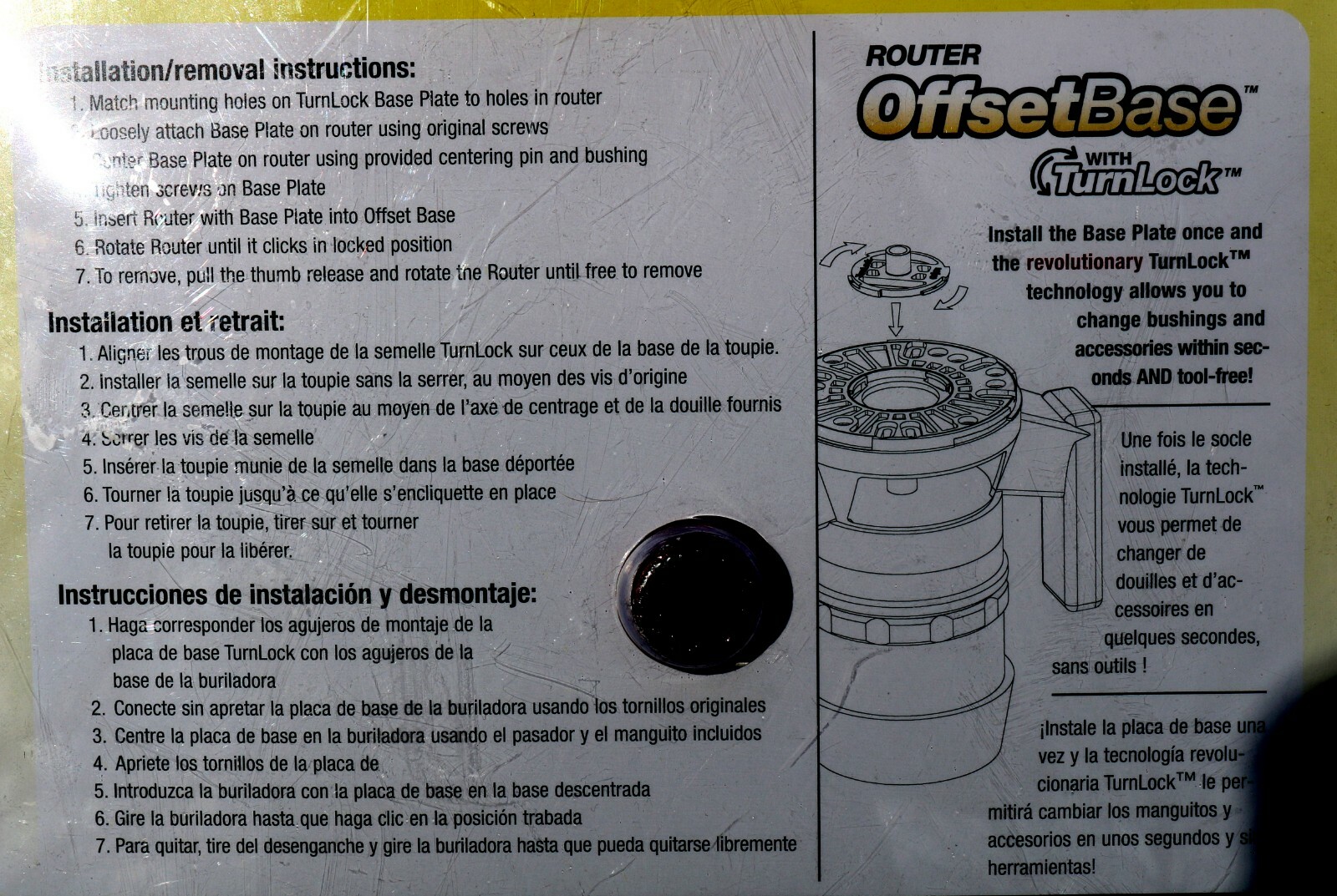 MILESCRAFT ROUTER OFFSET BASE ROUTING JIG TURNLOCK BIG SMALL CIRCLES NEW SEALED