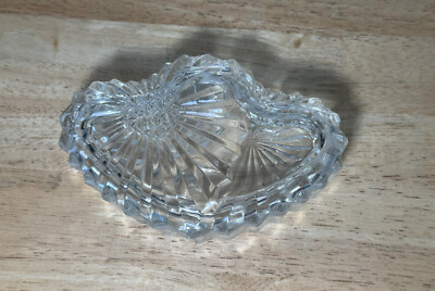 Vintage Studio Nova Double Heart Lidded Crystal Trinket or Candy Dish
