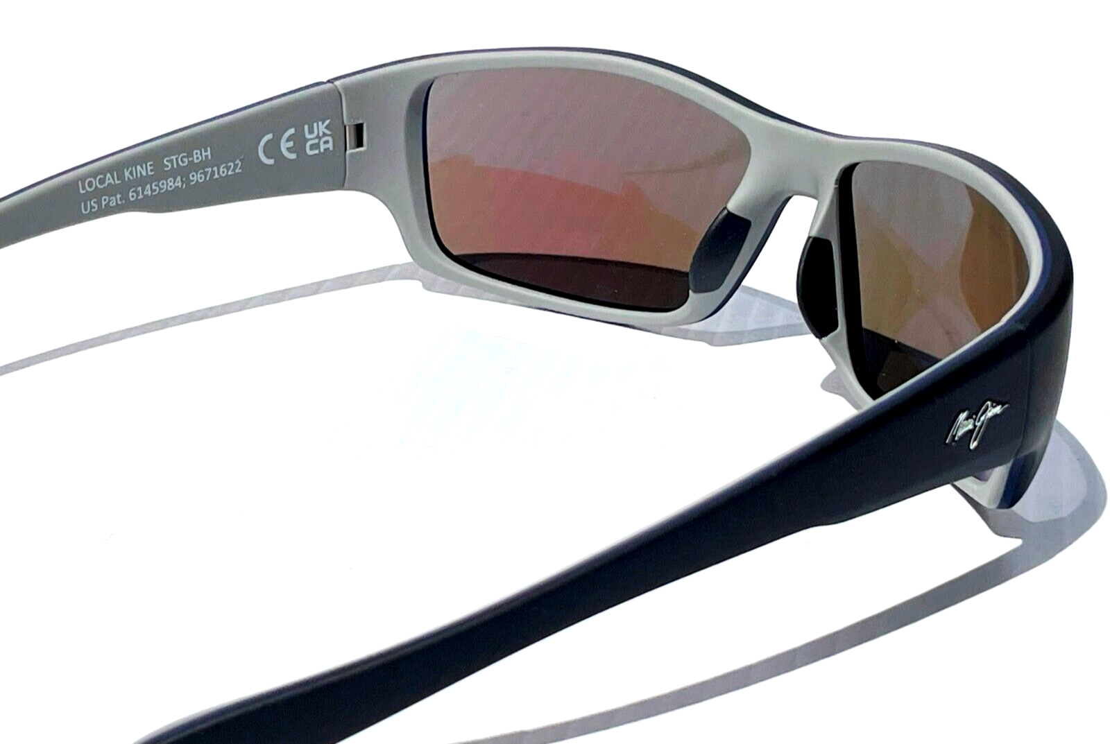 Pre-owned Maui Jim Local Kine Soft Black Polarized Blue Glass Sunglass B810-53b