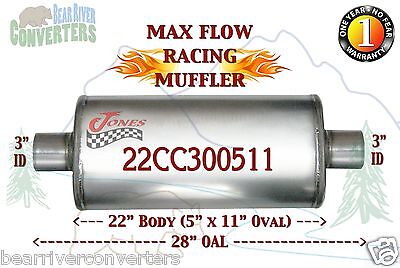 22CC300511 Max Flow Muffler 22” Oval Body 3” Pipe Center