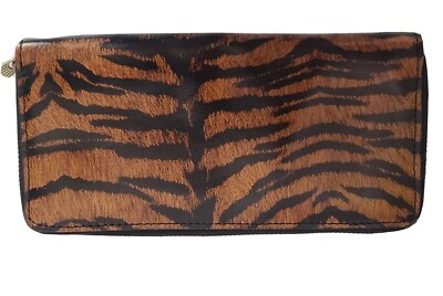 Patricia Nash Lauria Zip-Around Leather Wallet W/ RFID-Tiger-NWOT