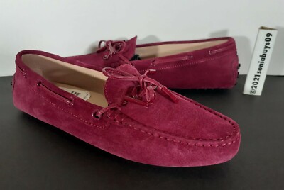 Tod's Women's Gommino Suede Logo-Embellished Driving Shoes, Dragonfruit, Sizes