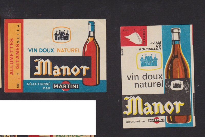 Ancienne Ã©Tiquette  Allumettes France Bn105132 Vin France Manor Martini 