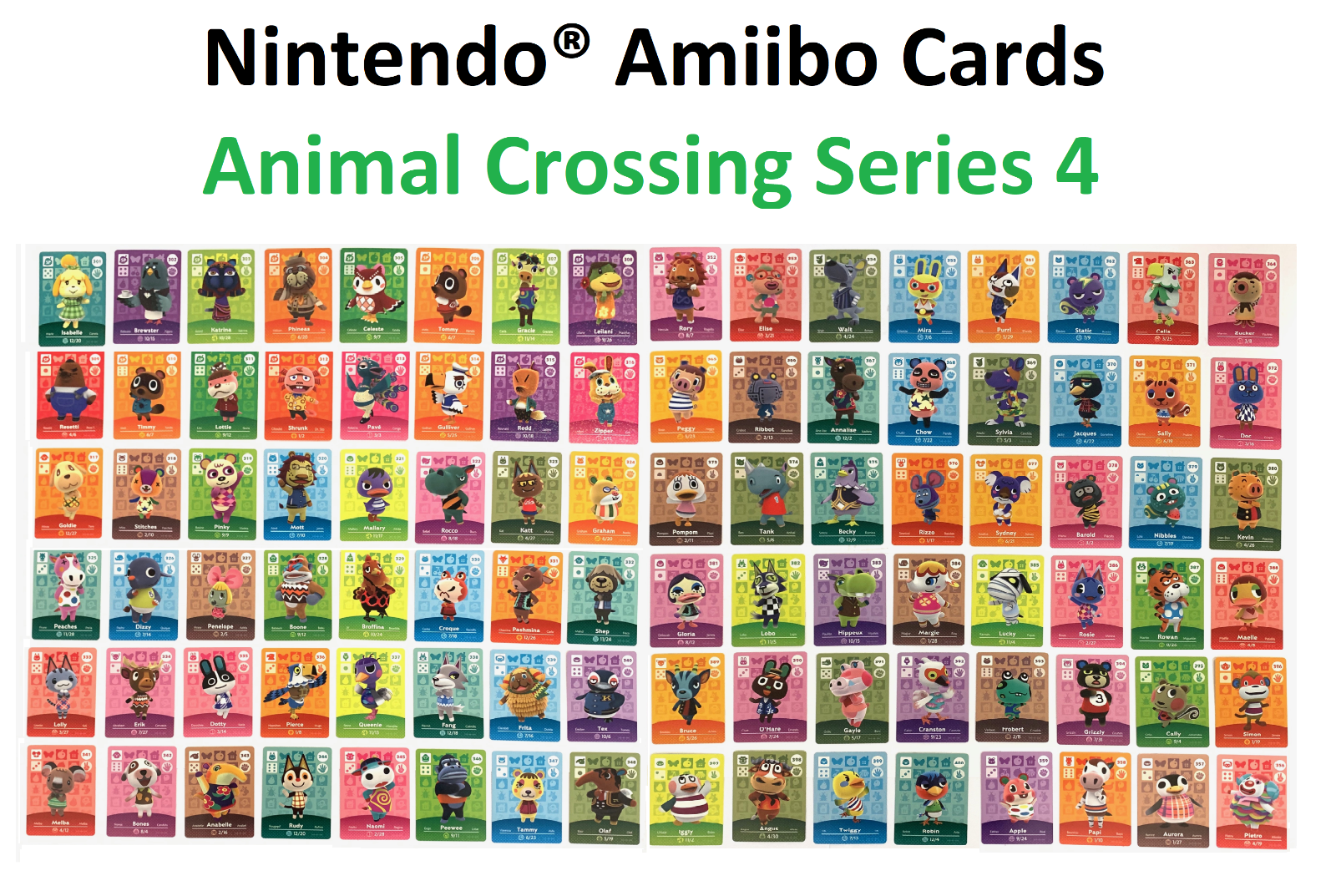 Authentic Individual Animal Crossing Amiibo Cards - Series 4
