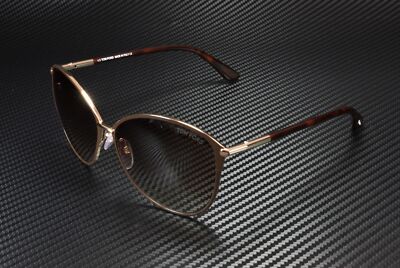 Pre-owned Tom Ford Penelope Ft0320 28f Shiny Rose Gold Grad Brown 59 Mm Women's Sunglasses In Gradient Brown