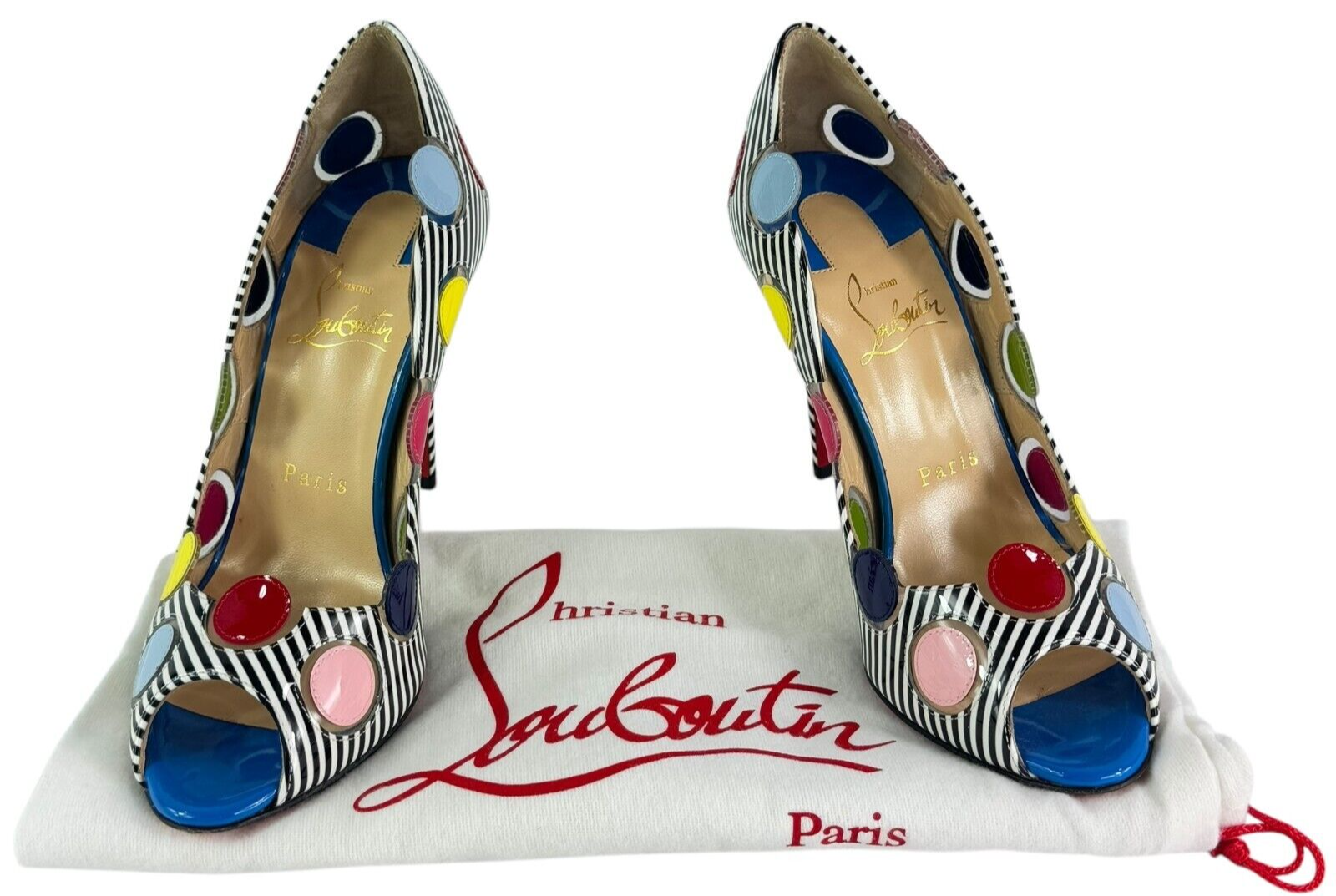 CHRISTIAN LOUBOUTIN Multicolor Lady Bug Polka Dot Heels Made