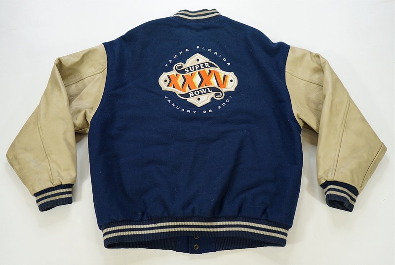 used) uncrave ジャケット Rare VTG NIKE Super Bowl XXXV 2001 Wool Leather Varsity Jacket