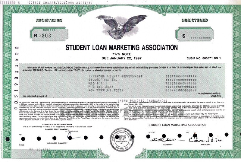 Student Loan Marketing Association, 7 5/8% Note Due 1997 (100.000 $) Sh.Lehman