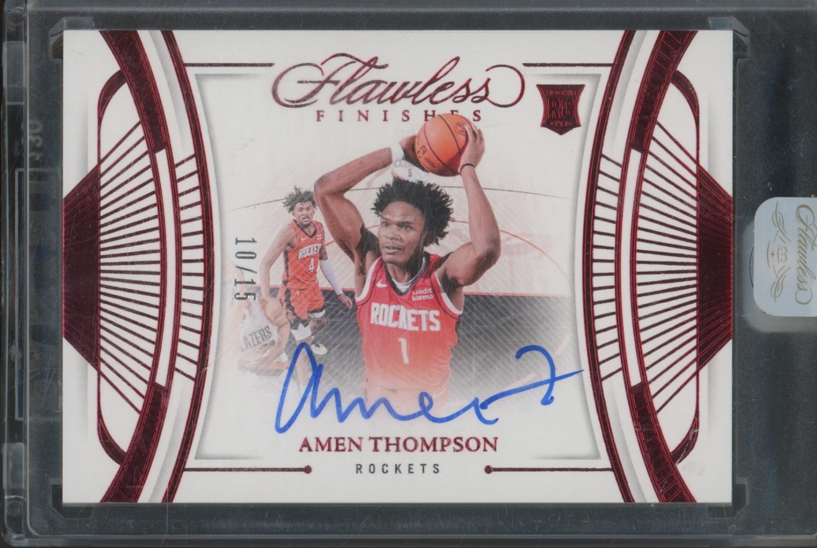2023 Panini Flawless Flawless Finishes Red Amen Thompson 10/15 Auto RC Rookie