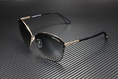 Pre-owned Tom Ford Penelope Ft0320 28b Shiny Rose Gold Grad Smoke 59 Mm Women's Sunglasses In Gray