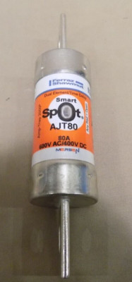 New Mersen Ferraz Shawmut Fuse AJT-80, 80A Smart Spot, Class J, 600V AC, 500V DC