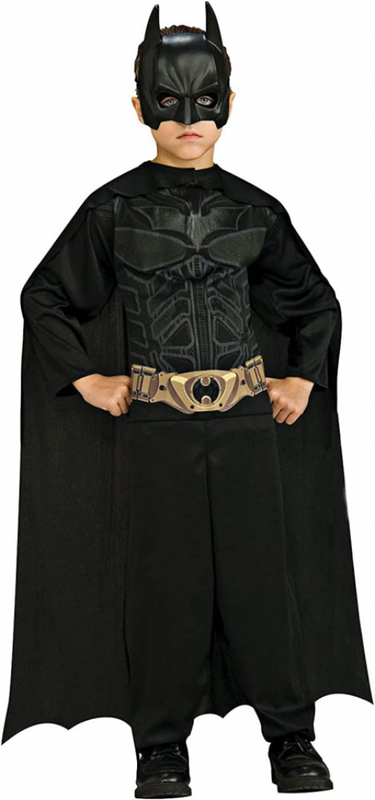 Batman Action Suit Set Costume for Kids Medium, Black