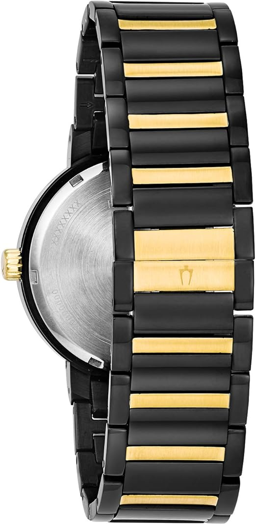 Pre-owned Bulova Modern Futuro Black Dial Dual Tone Stainless Steel Men's Watch 98c124