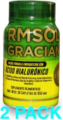 RMSOL Gracian Hyaluronic Acid Arthritis SOOTHES Pain 850 mg 30 Tabs | 2 PACK