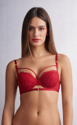 NEW Intimissimi Intricate Surface Bra Model Sofia Red 34C (UK&US)/75C (EU)