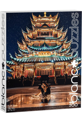 Buffalo Games - blanc - Chongqing Chinese Temple at Night - 500 Piece