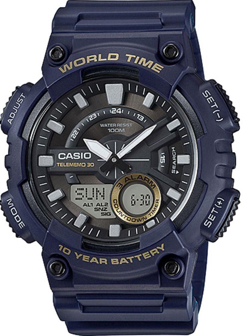 Casio Men's Quartz World Time 10-Yr Battery Blue Resin 50mm Watch AEQ110W-2AV 889232112398 | eBay