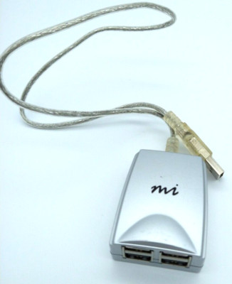 Micro Innovations  Micro Mobile (USB204N) 4-Ports External Hub Grey Silver color