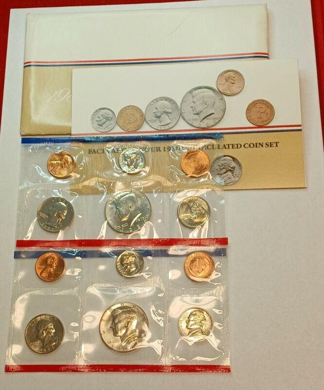 1986 US Mint 10 Coin Uncirculated Set Complete Philadelphia & Denver OGP & COA