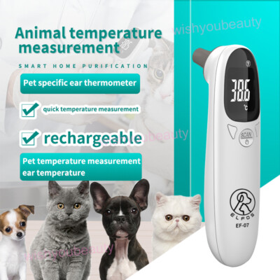 Digital Animal Thermometer Rechargeable Pet Ear Thermometers For Cats Vet & Home