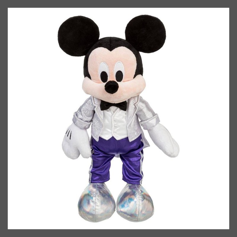 Disney100 Mickey Mouse Plush Platinum Tuxedo Commemorates 100 Years of