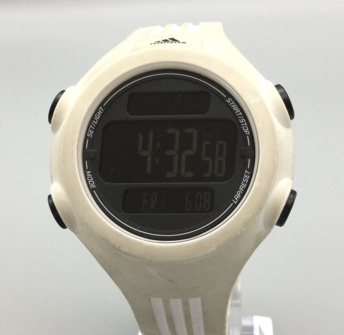 Adidas Digital Watch Men 42mm White Black Round Dial 50M ADP3264 New  Battery | eBay