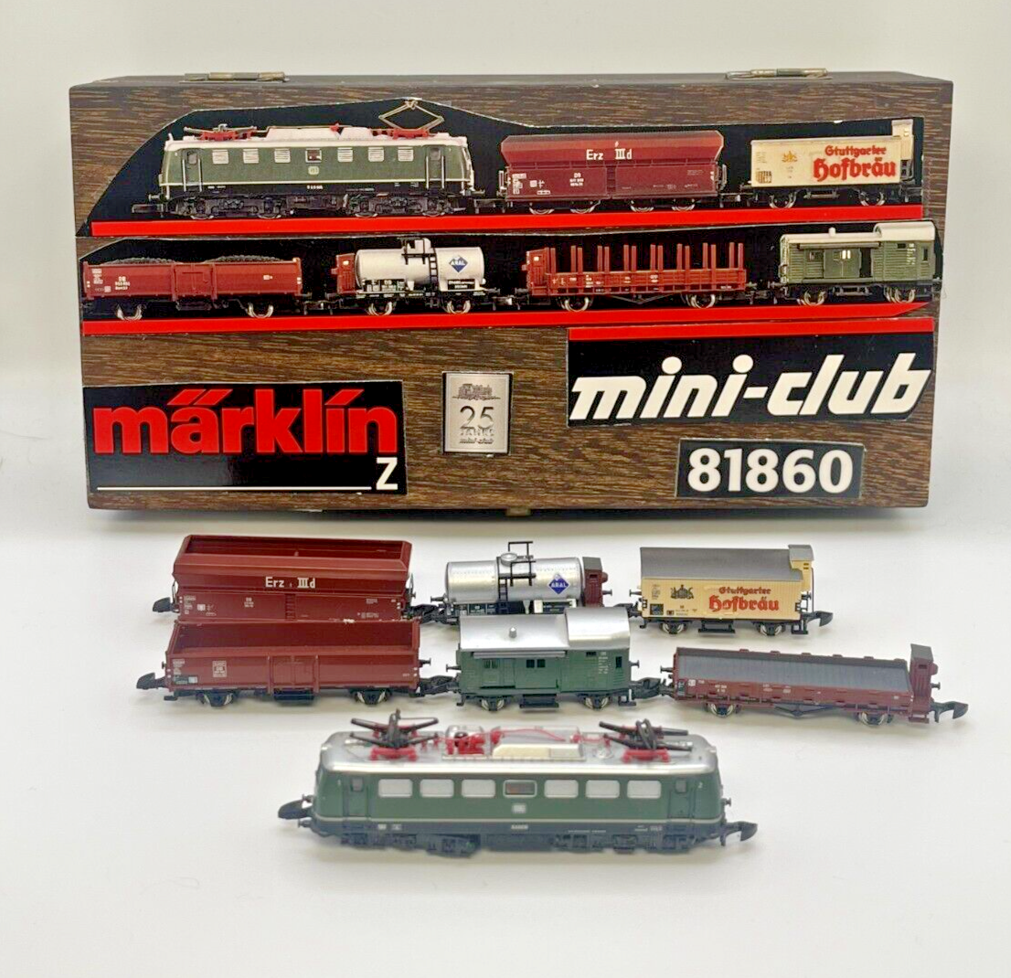 Z Scale Marklin 81860 E-Locomotive and 6 Freight Car set Z Scale Marklin 81860 E-Locomotive and 6 Freight Car set