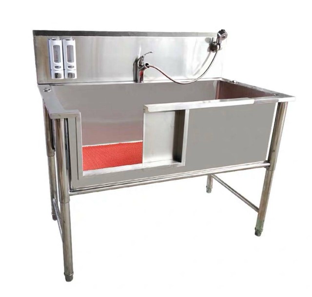 Dog Bath & Grooming Tub Stainless Steel 1200x700x900 mm Front Open