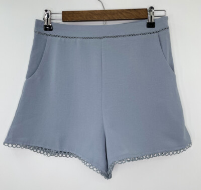 NWT J.O.A. Just One Answer Women's Blue Flat Front Eyelet Short Shorts Size S