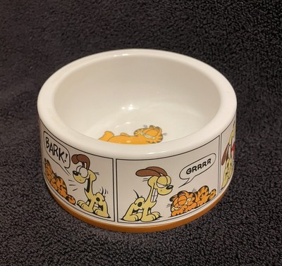 Vintage 1983 Dakin Garfield Plastic Pet Dish Bowl Cartoon Strip VGUC Free Ship